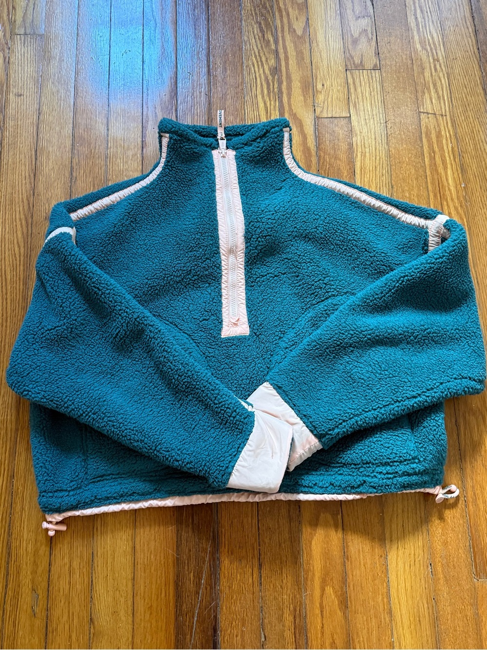 Free People Teal Sherpa Oversized Pullover